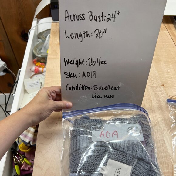 Le Lis V-Neck Knit Button-up Cardigan Sweater Blue Gray Size Small - Picture 12 of 12